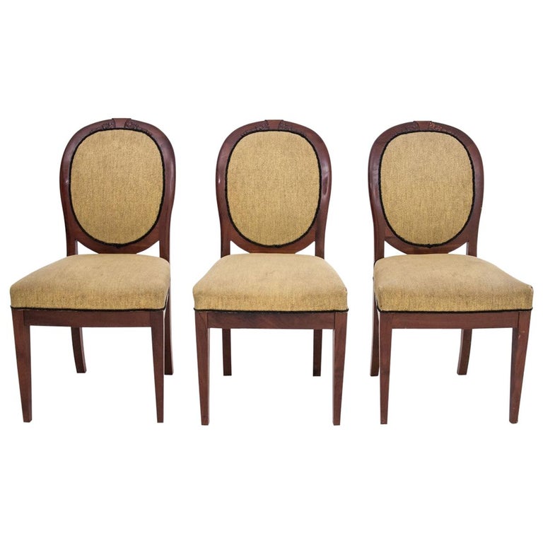 Three Biedermeier Dining Room Chairs at 1stDibs