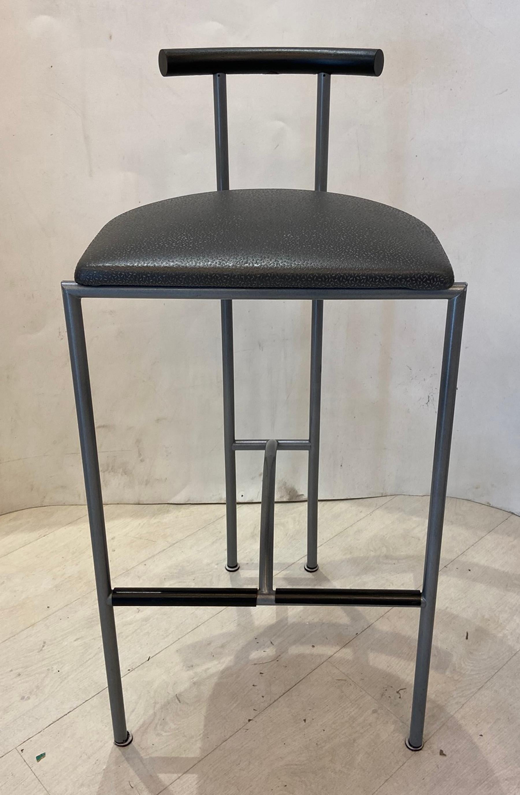 Three bar stools or counter stools by Bieffeplast made in Italy in the 1990s. Postmodern design.
