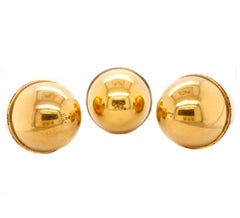 Three Big Golden Eggs with Diamonds Emeralds and Rubies in 18K yellow gold