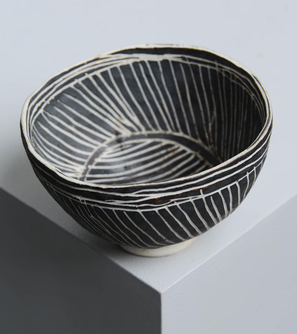Ceramica Tre ciotole in bianco e nero di Precilla Mouritzen Studio in vendita