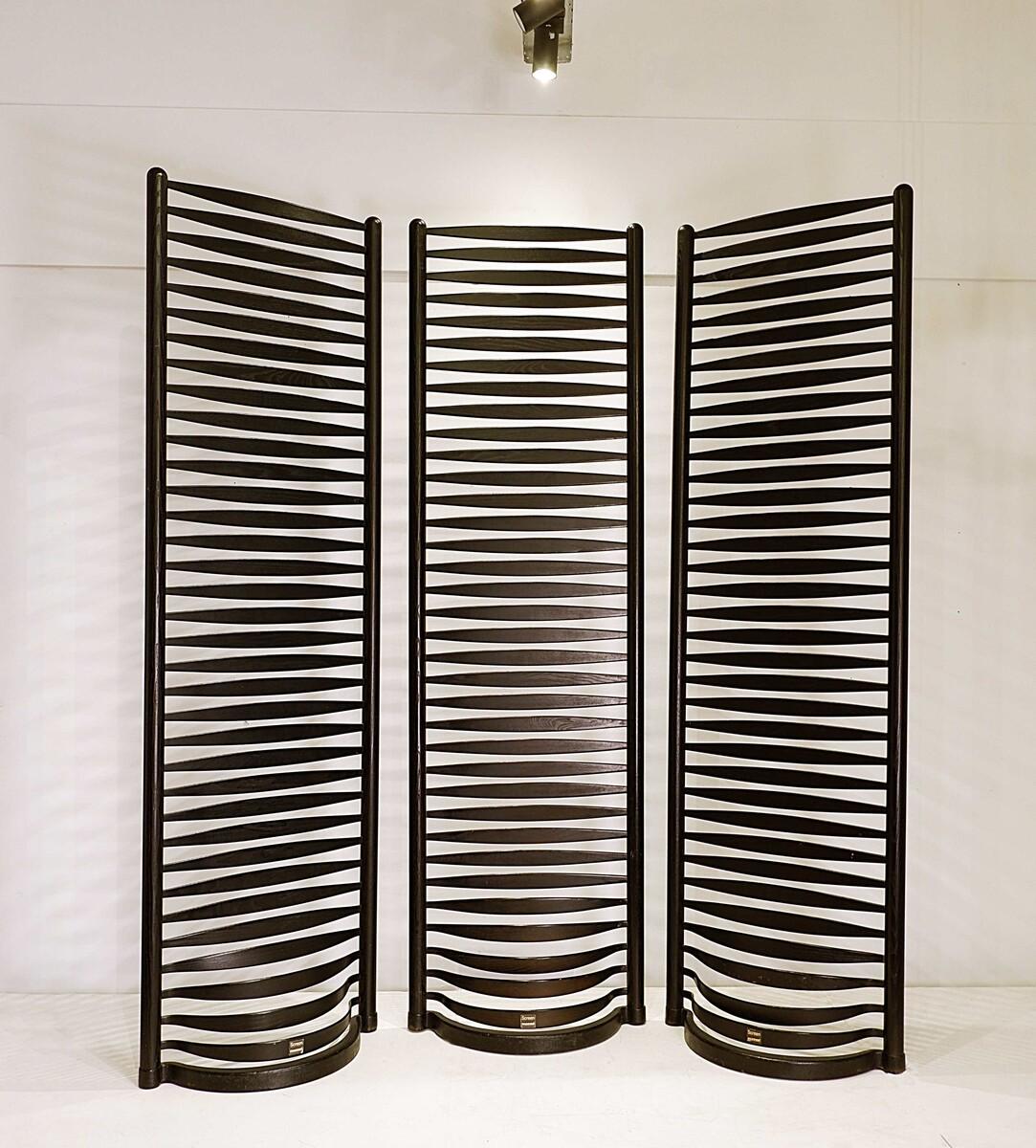 Modern Three Black Screen by Massimo Morozzi, Mazzei, 1980's For Sale