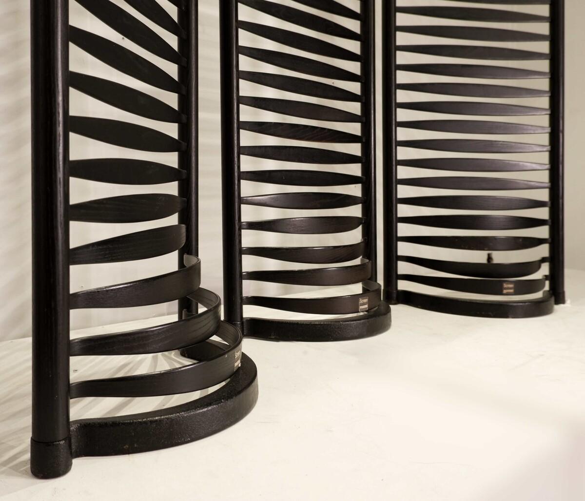 Three Black Screen by Massimo Morozzi, Mazzei, 1980's In Good Condition For Sale In Uccle, BE