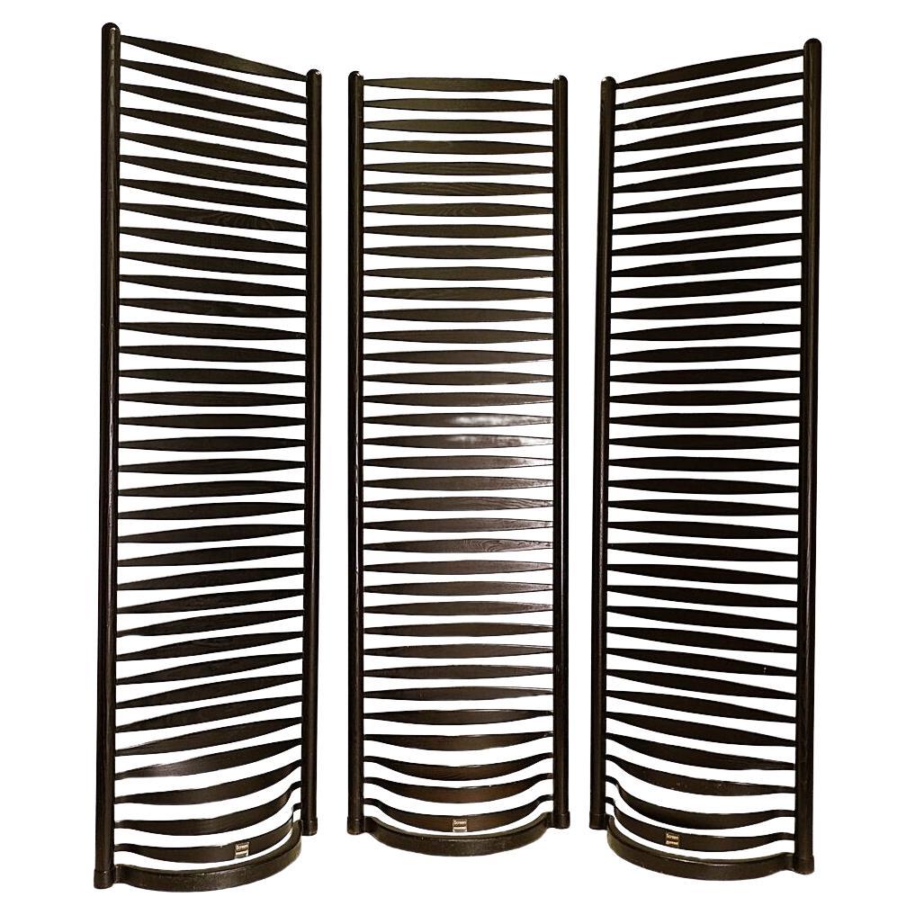 Three Black Screen by Massimo Morozzi, Mazzei, 1980's For Sale