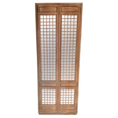 Three Bleached Cerused tall mirrored cabinets by Keller Furniture