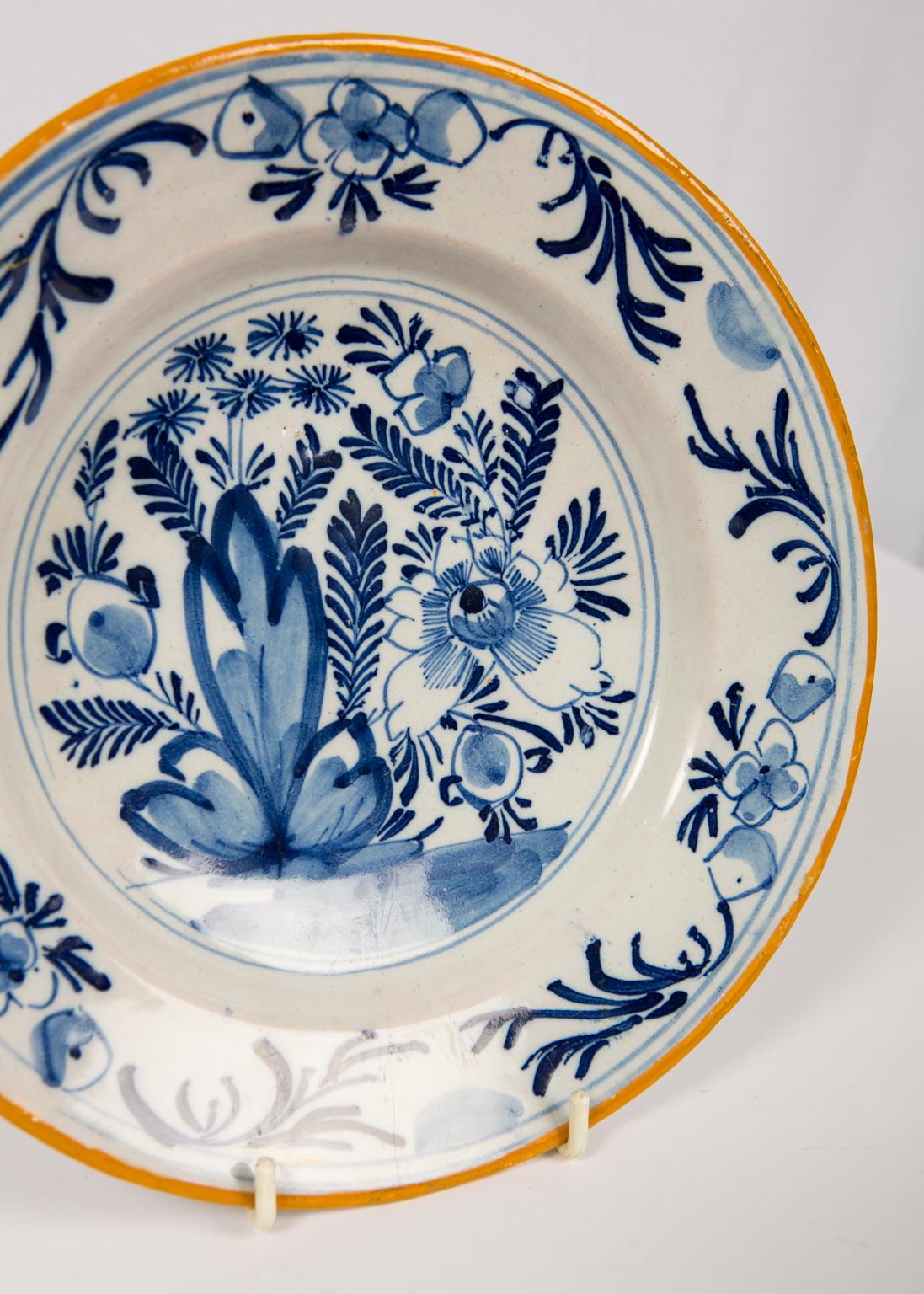 Chinoiserie Three Blue and White Delft Dishes Netherlands Circa 1780 