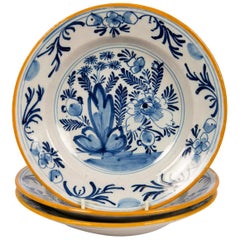 Three Blue and White Delft Dishes Netherlands Circa 1780 