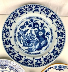 Three Blue and White Hand Painted Dutch Delft Plates