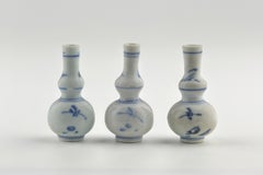 Three Blue and White Miniature Vases, C 1725, Qing Dynasty, Yongzheng Era