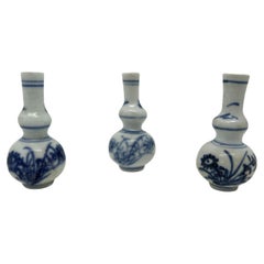 Three Blue and White Miniature Vases, C 1725, Qing Dynasty, Yongzheng Era