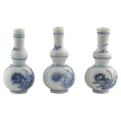 Three Blue and White Miniature Vases, C 1725, Qing Dynasty, Yongzheng Era