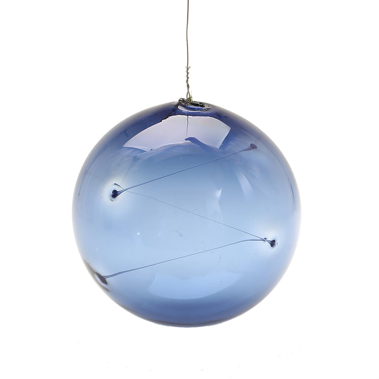 Drei blaue Glaskunstobjekte Solboll/Sonnenball von Timo Sarpaneva Iittala, signiert TS (Moderne) im Angebot