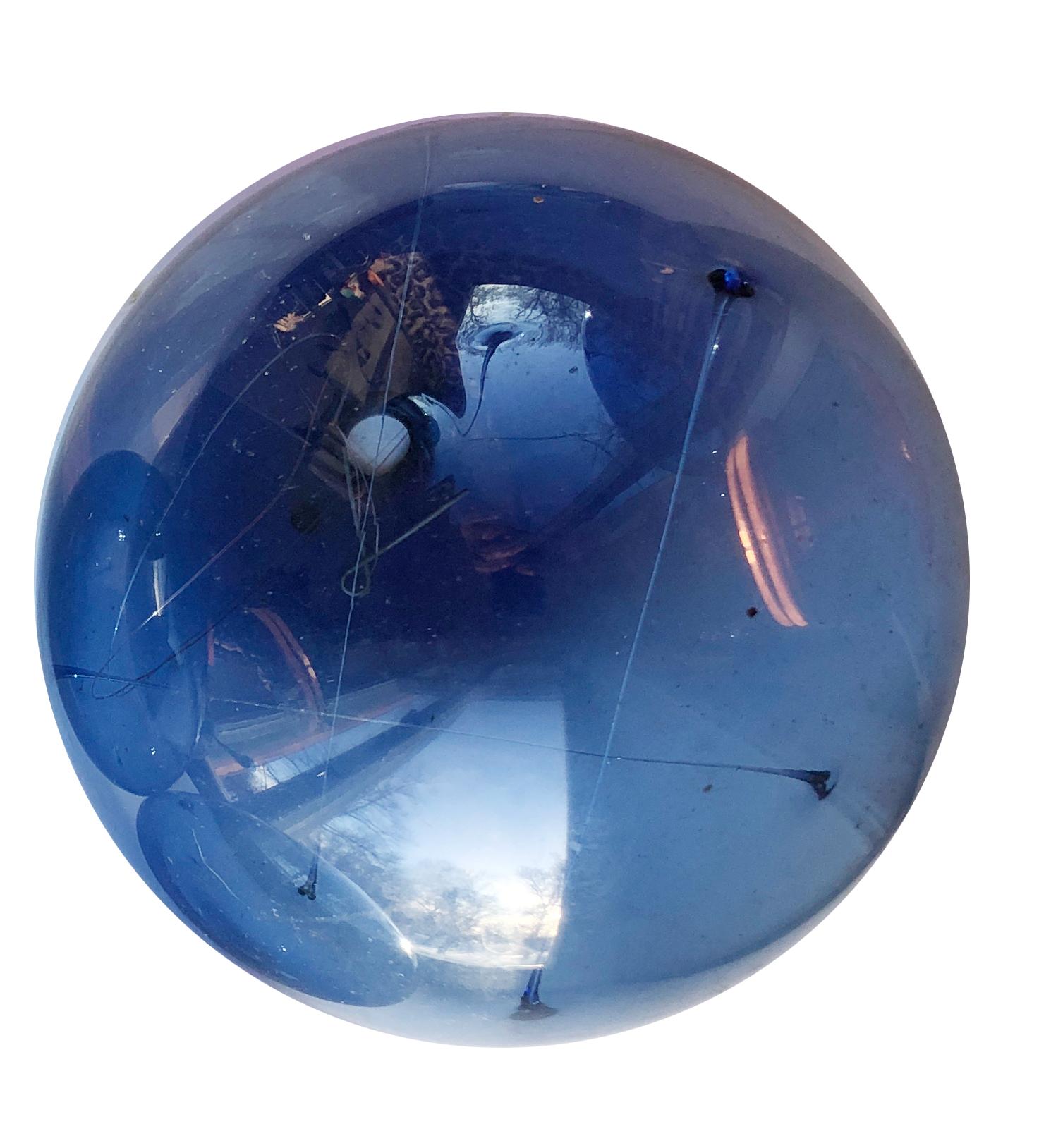 Finnish Three Blue Artglass Objects Solboll/Sunball by Timo Sarpaneva Iittala Signed TS For Sale