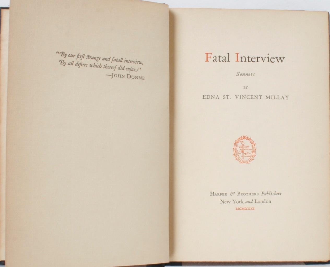 American Three Books by Edna St. Vincent Millay For Sale