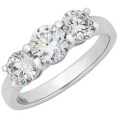 Three Brilliant Cut Trilogy Diamond Engagement  Ring 