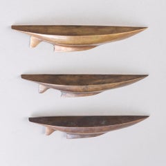 Three Bronze Boat Hulls for Wall