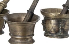 Three bronze mortars - 19th century