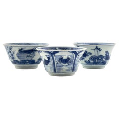 Three Ca Mau Ship Teabowl Set Circa 1725, Qing Dynasty, Yongzheng Era
