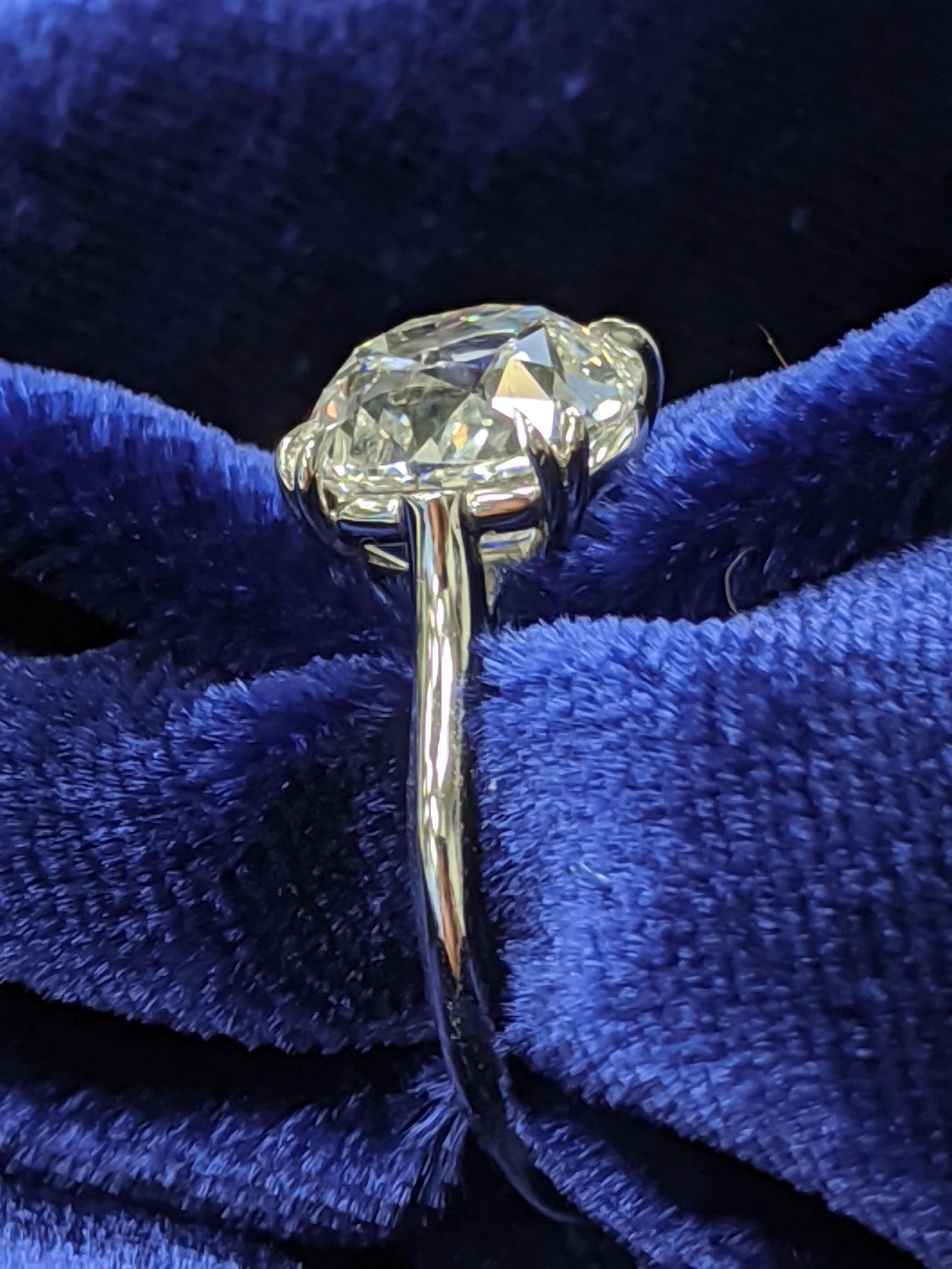 Three Carat Cushion Cut Diamond Engagement / Upgrade Ring in Platinum GIA D VS1 1