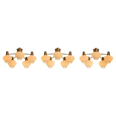 Three Ceiling Lamps by Hans Bergström for ASEA, Sweden Mid-20th Century