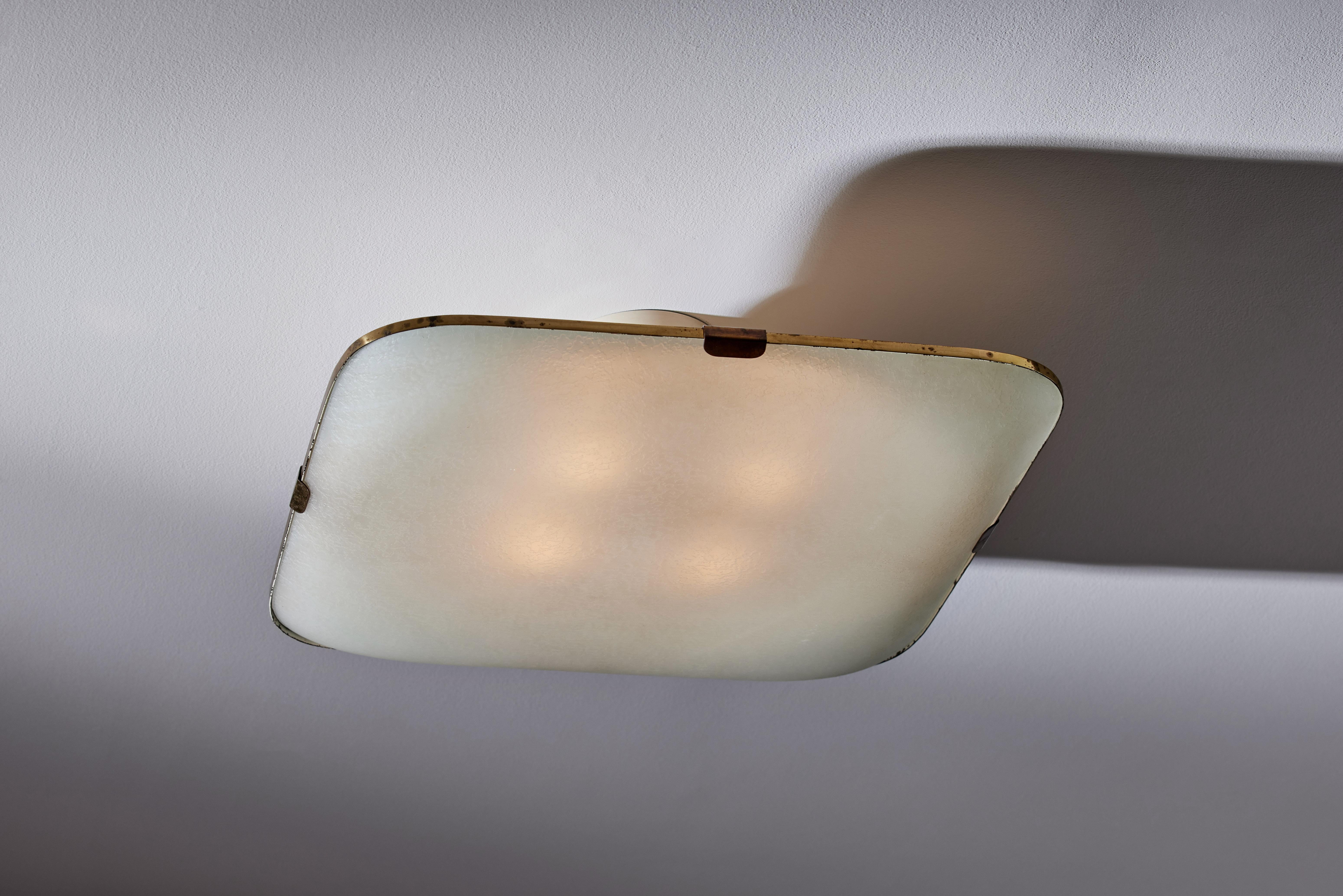 Brass Single Ceiling Light by Max Ingrand for Fontana Arte