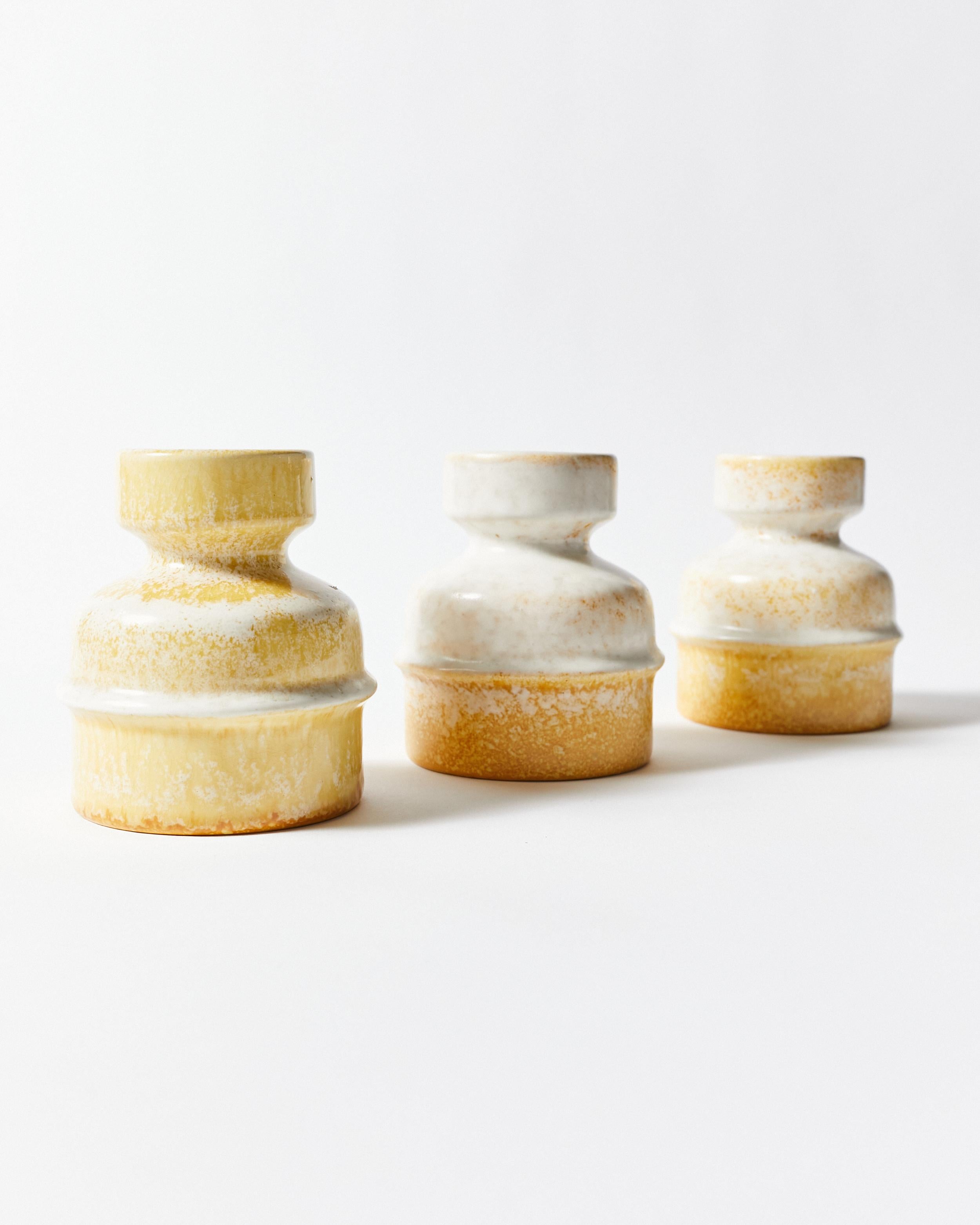 Mid-Century Modern Trois vases courts en céramique de Jasba Keramik, Allemagne en vente