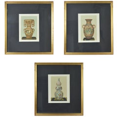 Three Chromolithographs of Japanese Vases by Firmin Didot, Paris
