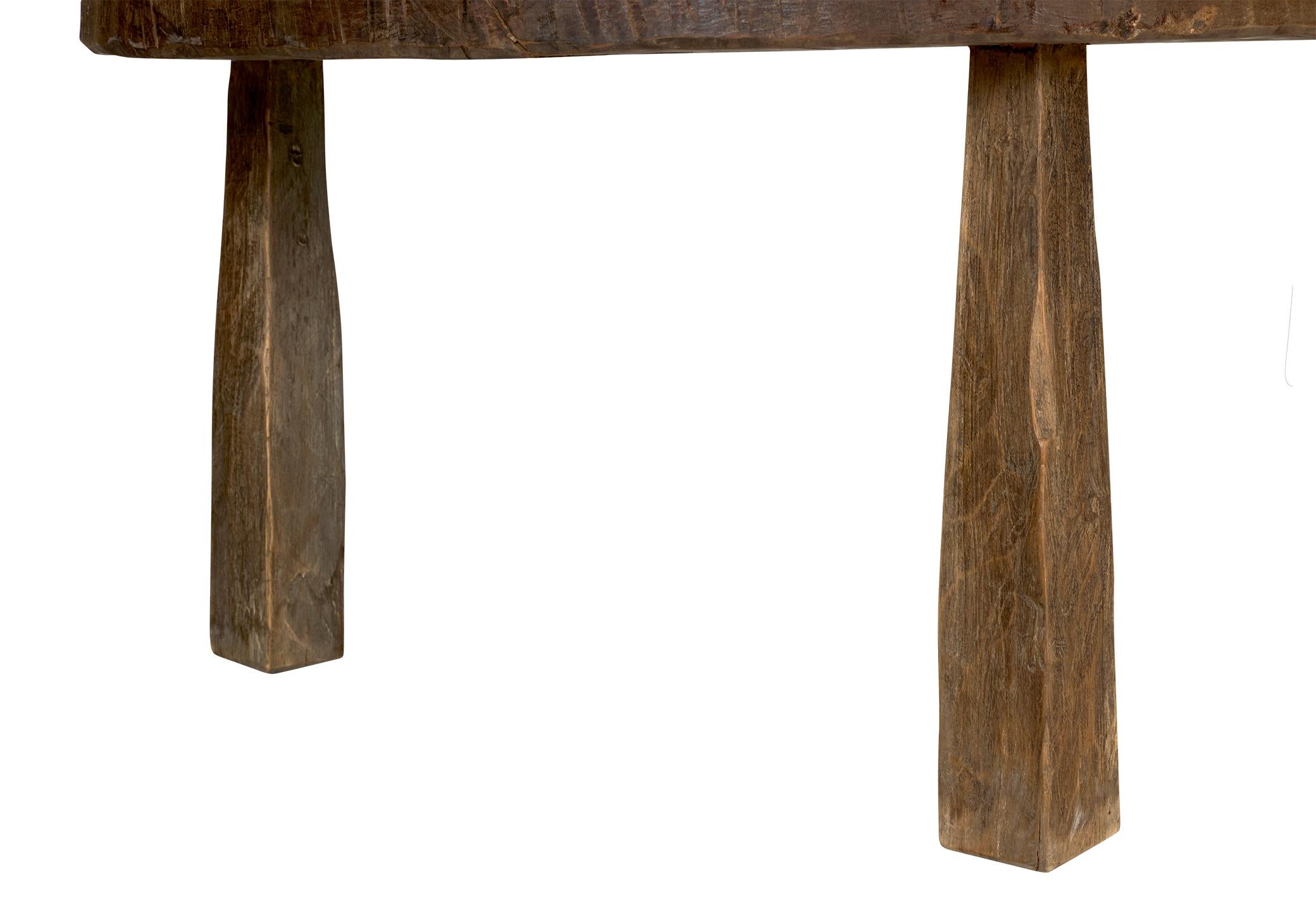 20th Century Three Circle Design Coffee Table in Weathered Elm For Sale