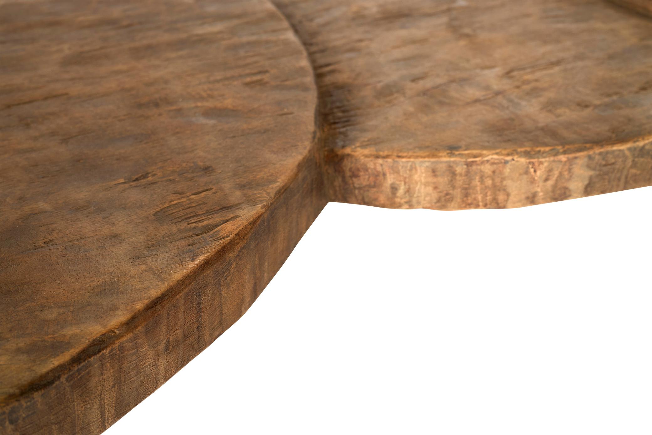Three Circle Design Coffee Table in Weathered Elm For Sale 2