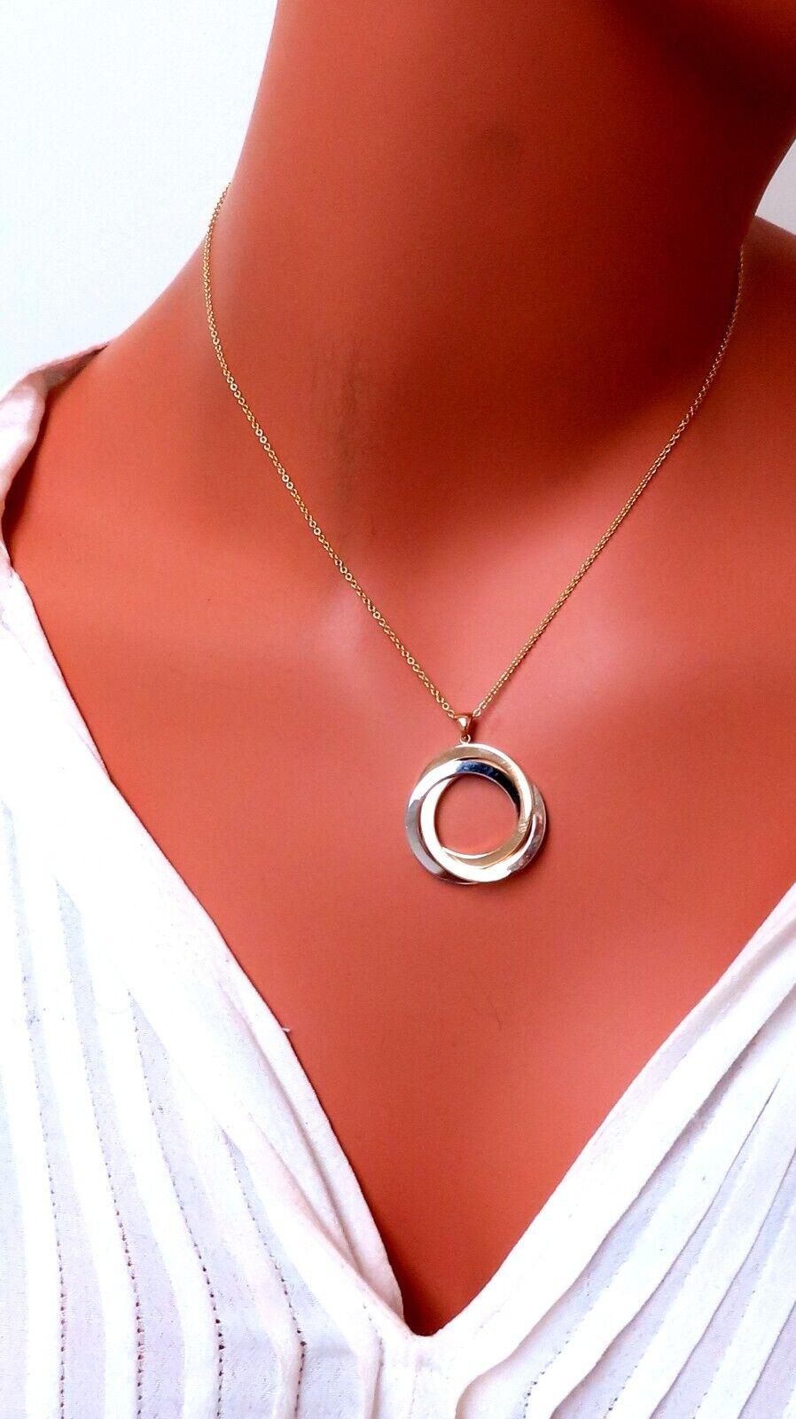 Three Circles Pendant Necklace 14kt Gold 27mm In New Condition For Sale In New York, NY