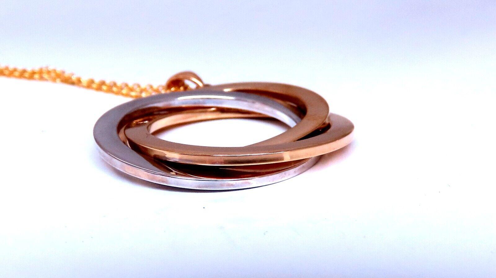 Drei Kreise Anhänger Halskette 14kt Gold 27 mm für Damen oder Herren im Angebot