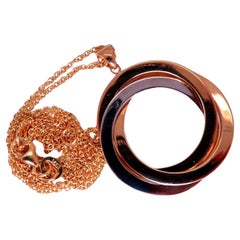 Collier pendentif à trois cercles en or 14 carats 27 mm