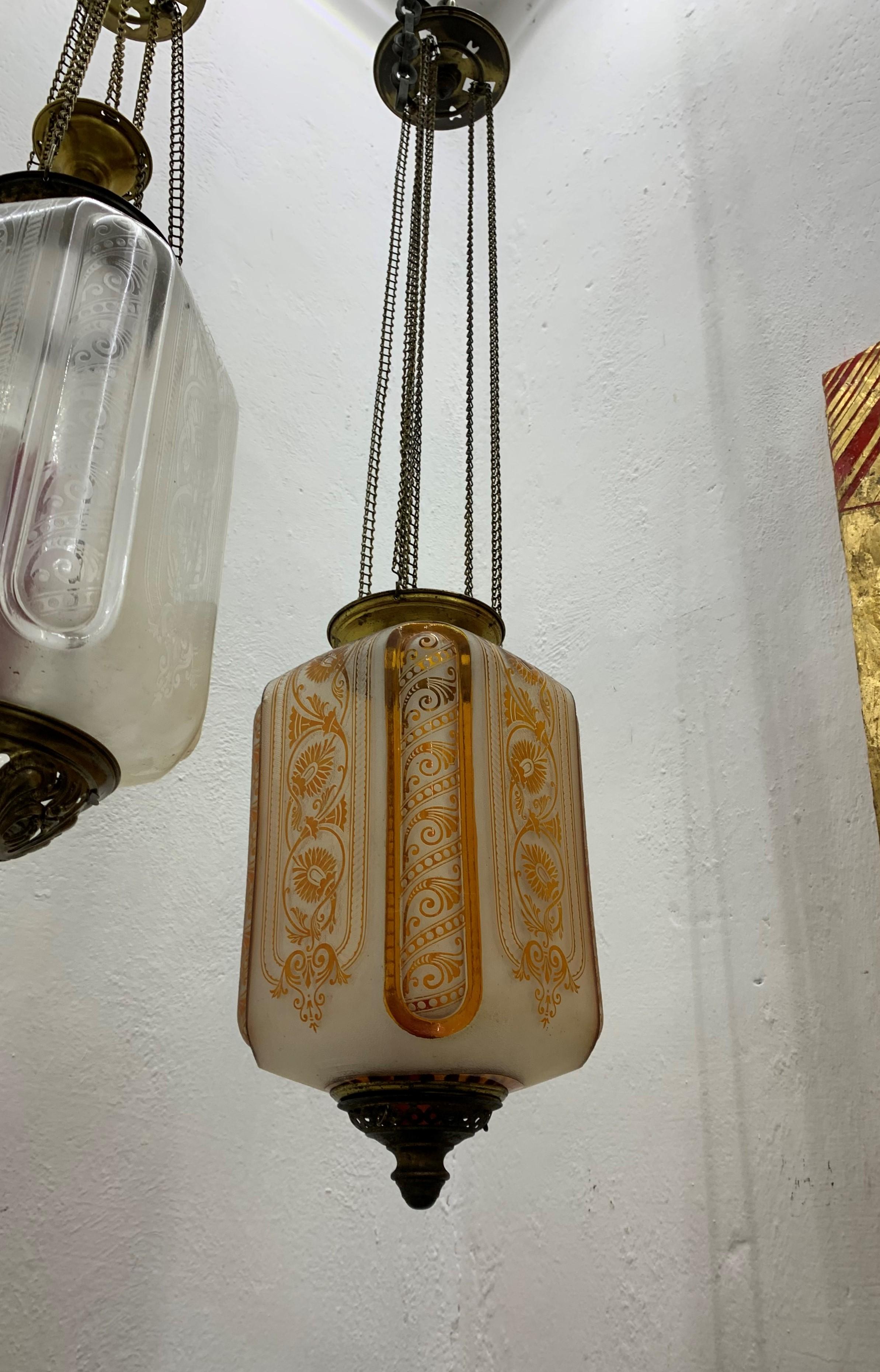 Four Clear Glass Art Nouveau Candle Lanterns by Baccarat France, circa 1890 For Sale 5
