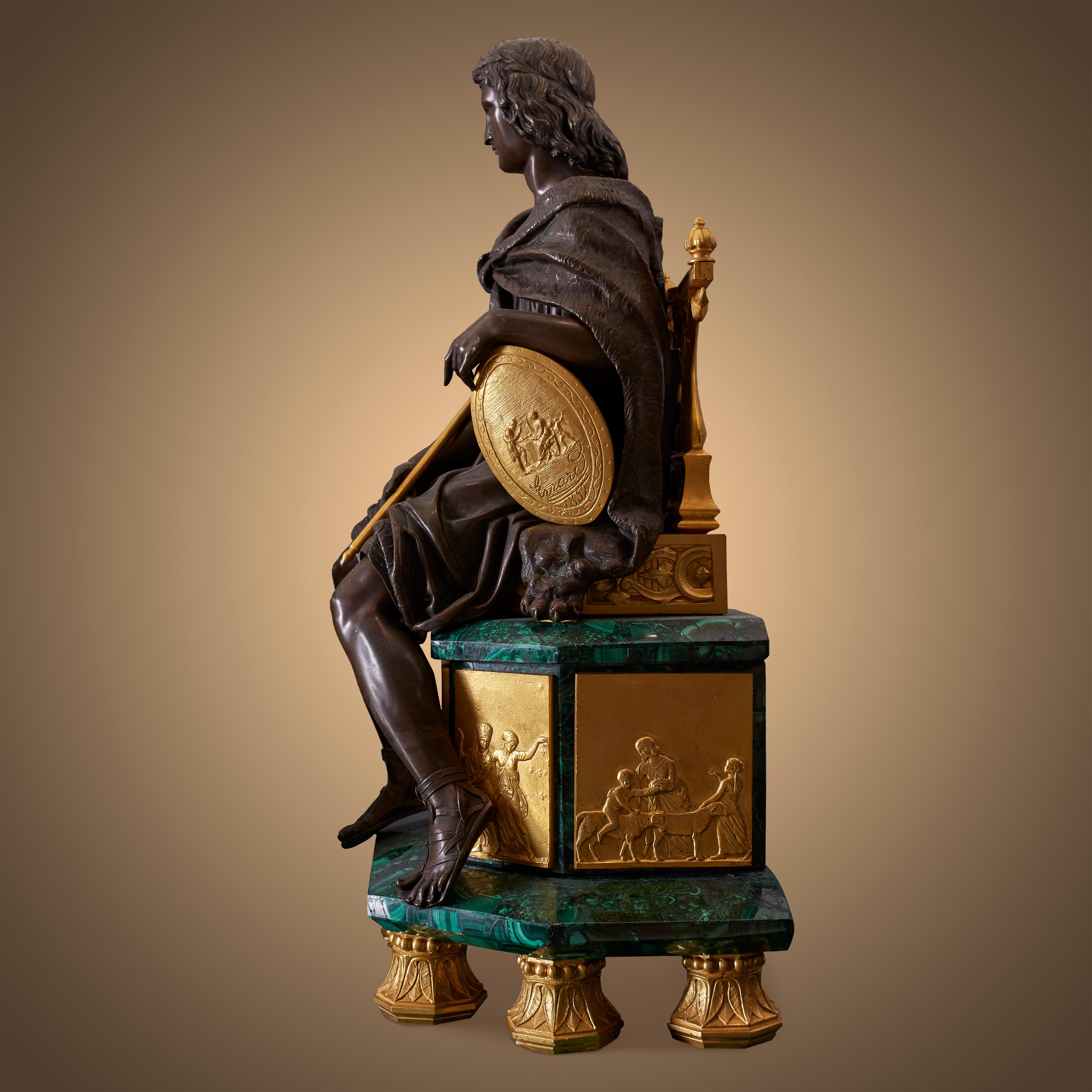 Three-Piece Clock Garniture 19th Century. For Sale 6