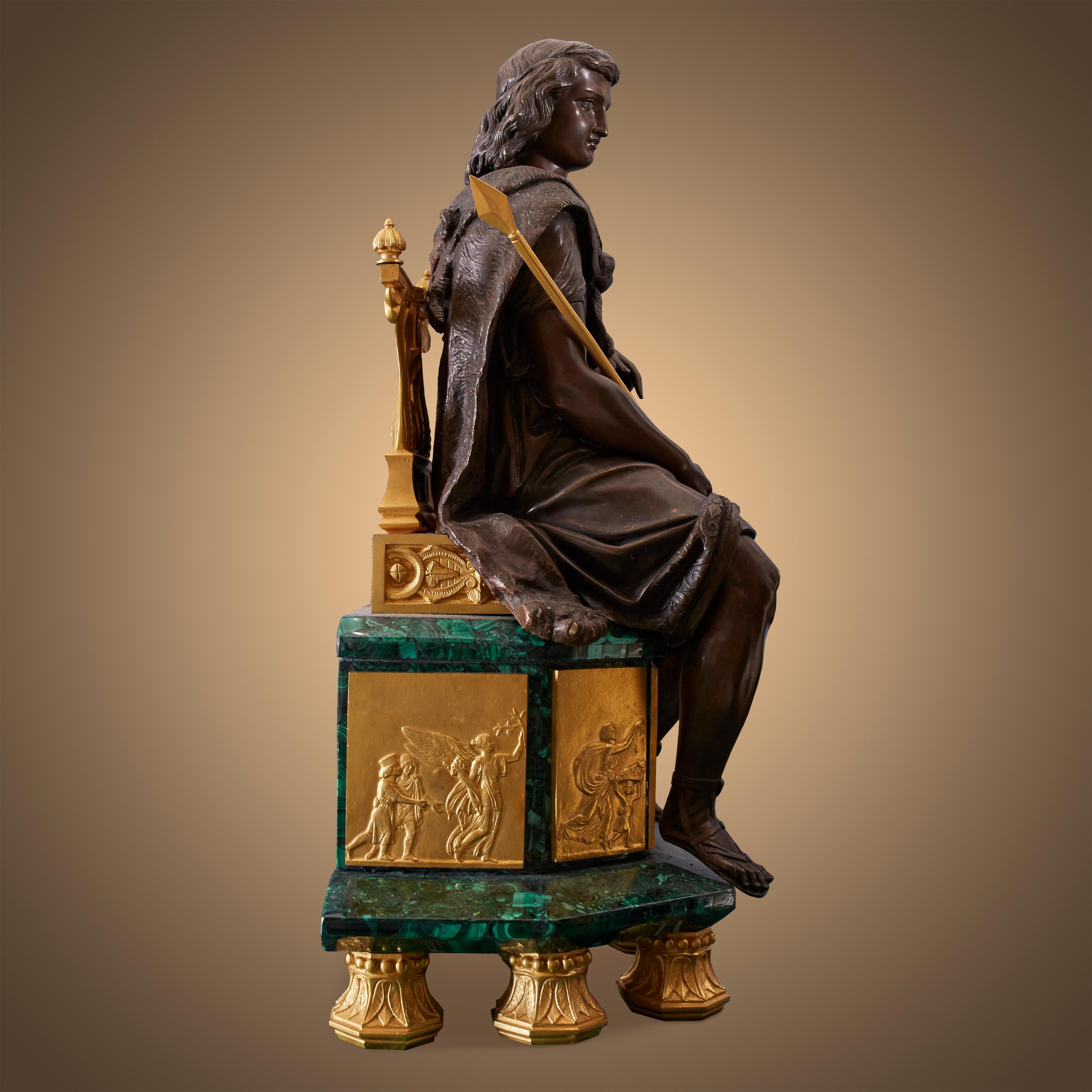 Three-Piece Clock Garniture 19th Century. For Sale 7