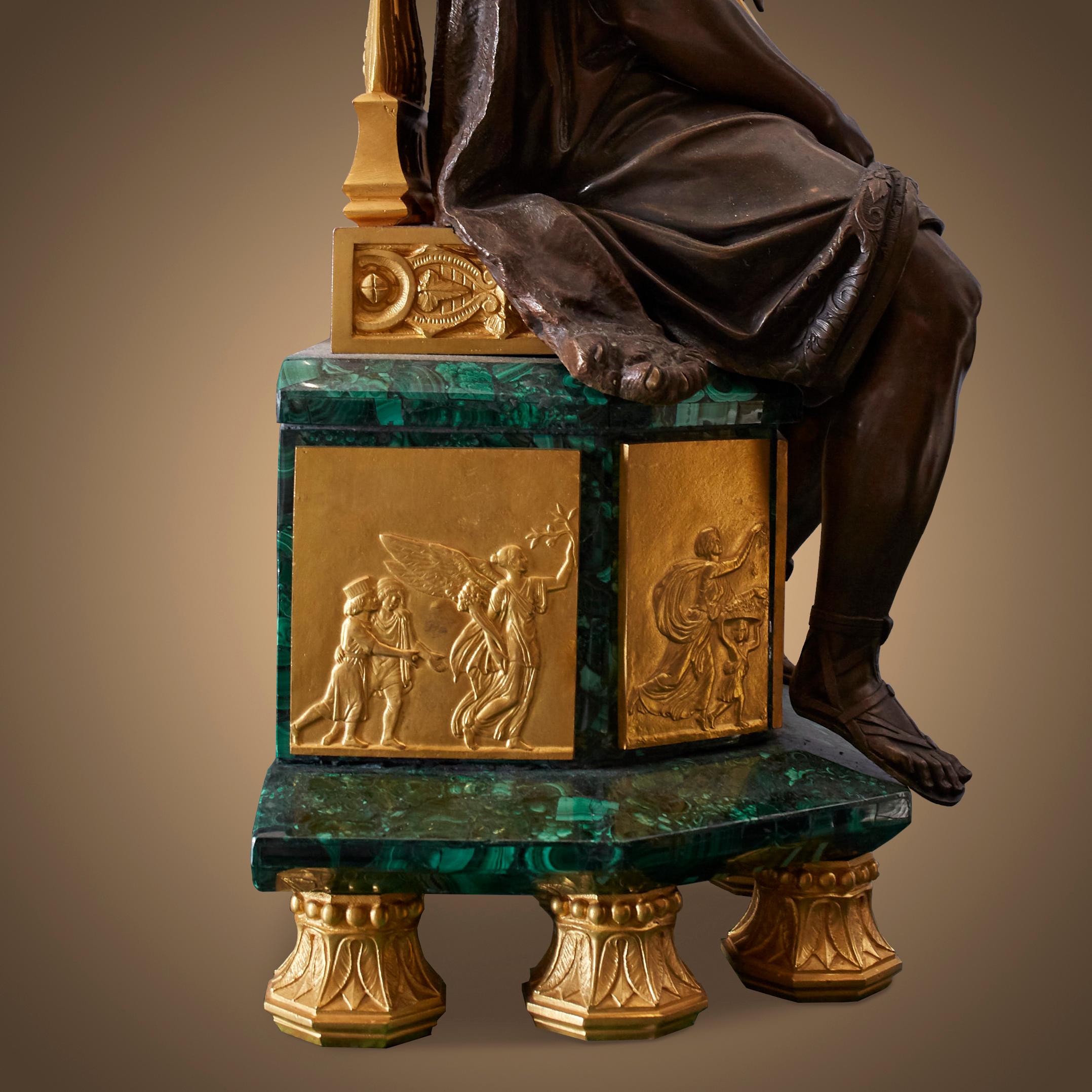 Three-Piece Clock Garniture 19th Century. For Sale 9