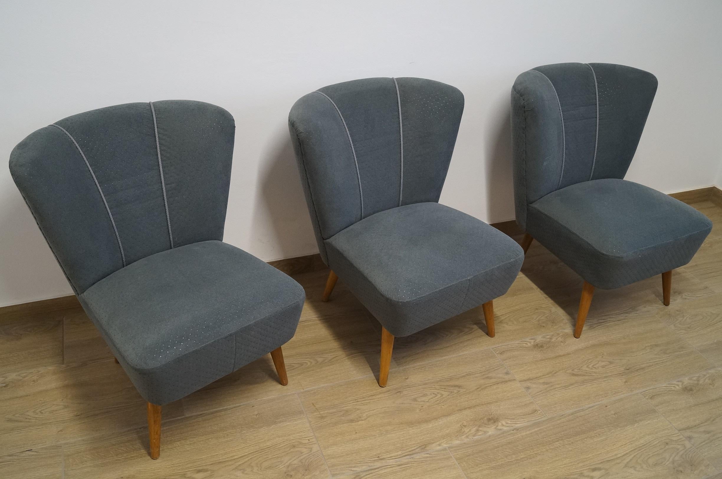 Trois fauteuils club Design . en vente 6