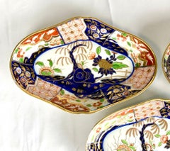 Three Coalport Porcelain Money Tree Oval Dishes Hand Painted England Circa 1820