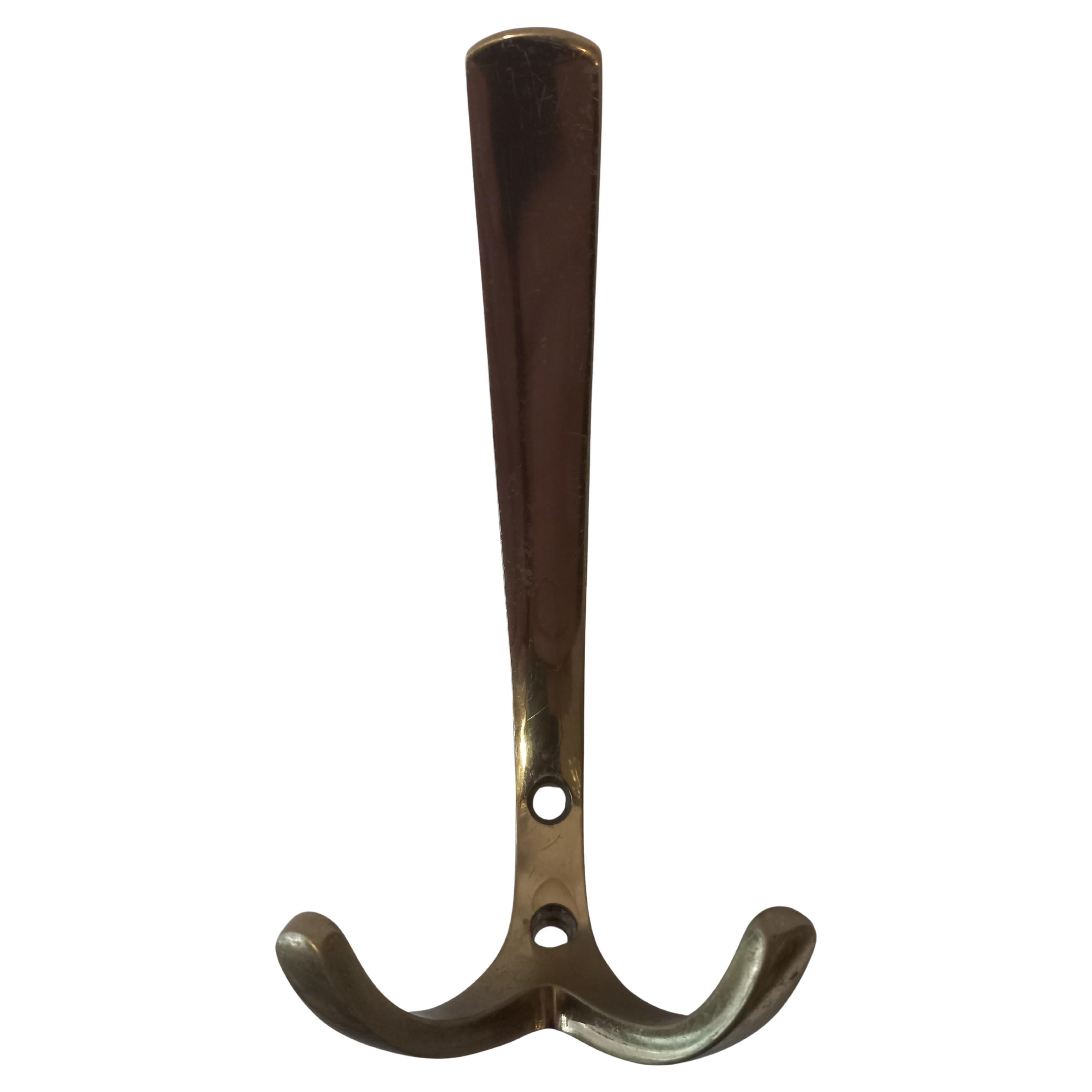 Mid-Century Modern Three coat hooks in the style of Carl Auböck, 1950s For Sale