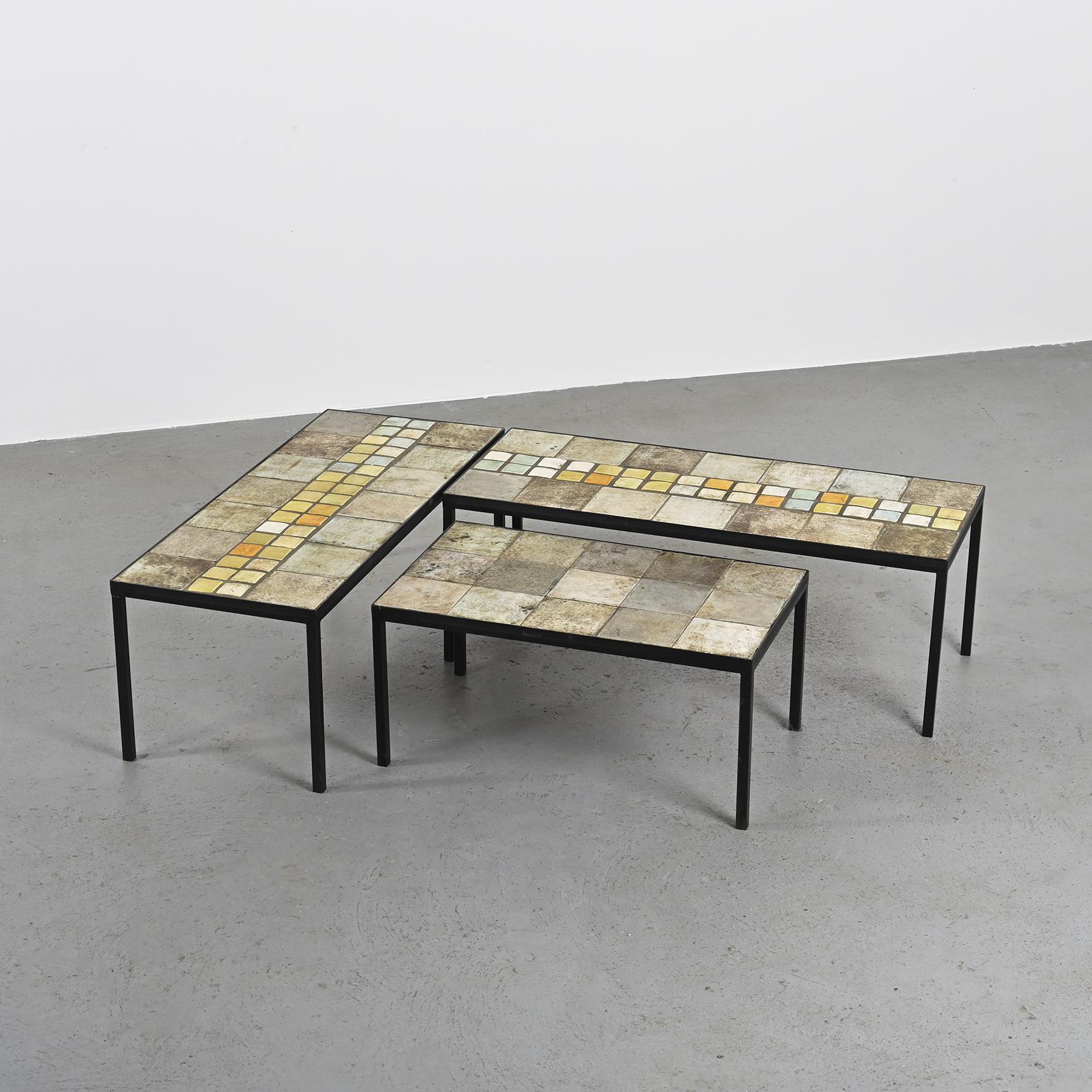 Three coffee tables by Les 2 Potiers, France, circa 1965 For Sale 7
