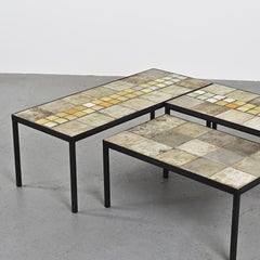 Trois tables basses par Les 2 Potiers, France, circa 1965