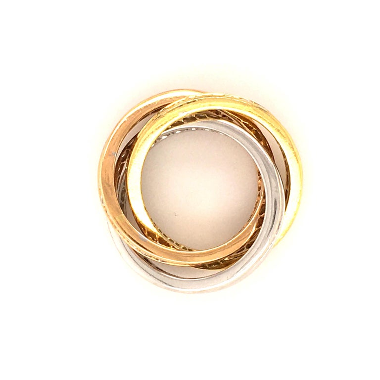 Three Colored Triology Ring with Diamonds For Sale (Free Shipping) at ...