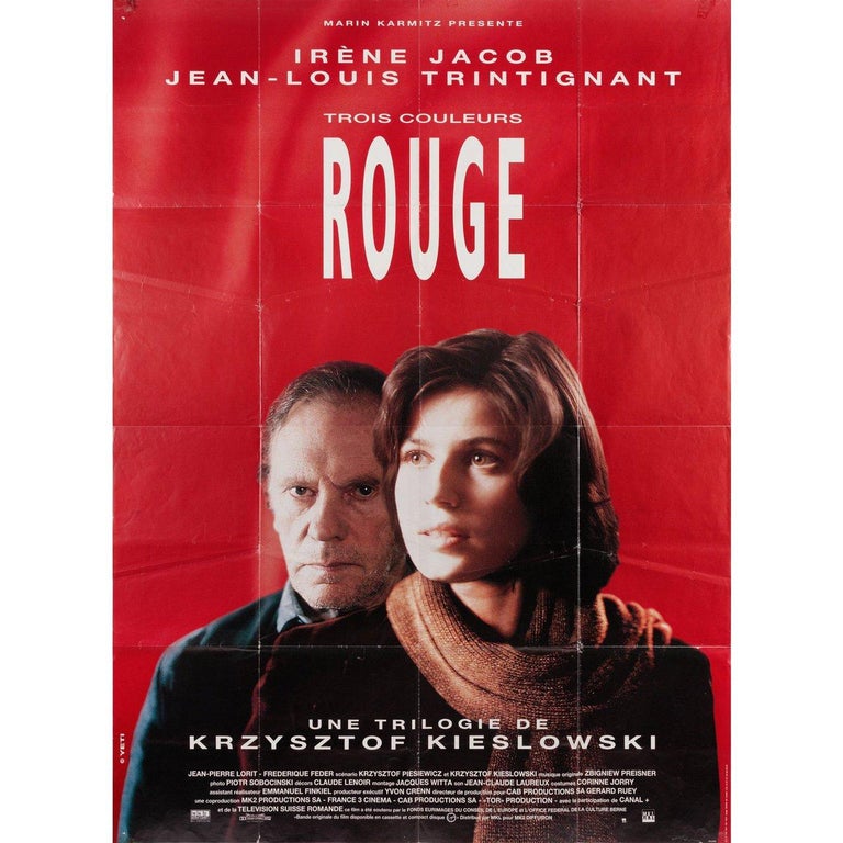 Three Colors, Red 1994 French Grande Film Poster For Sale at 1stDibs