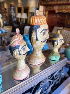 Three Composition Hindu Folk Art Heads