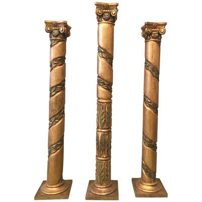 Set of 4 Italian Rococo Painted Carved Columns For Sale at 1stDibs ...