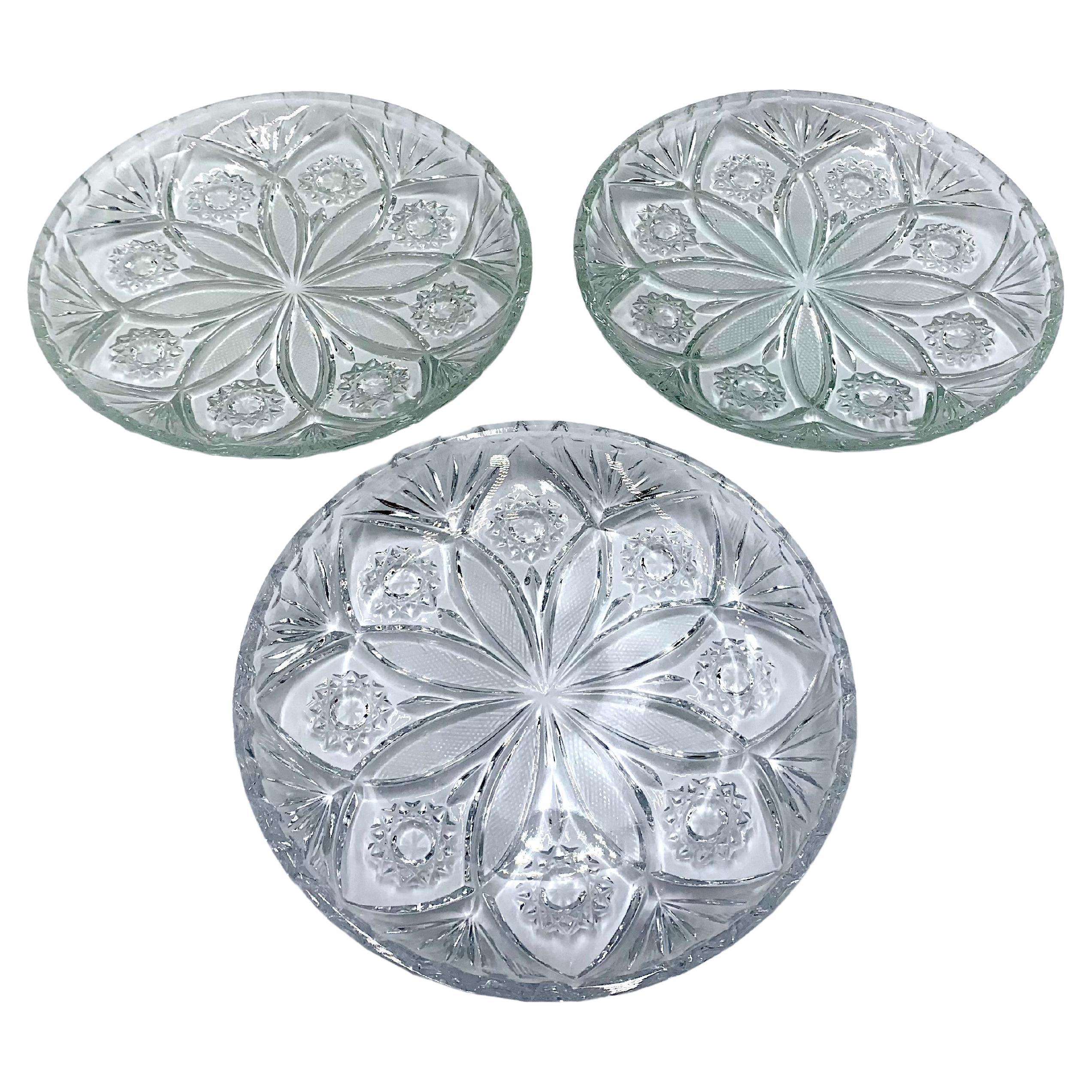 Vintage Large Crystal Bowl with Silver Plated Rim at 1stDibs