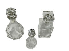 Trois carafes en cristal avec montures en argent de Hermann Bauer, Allemagne