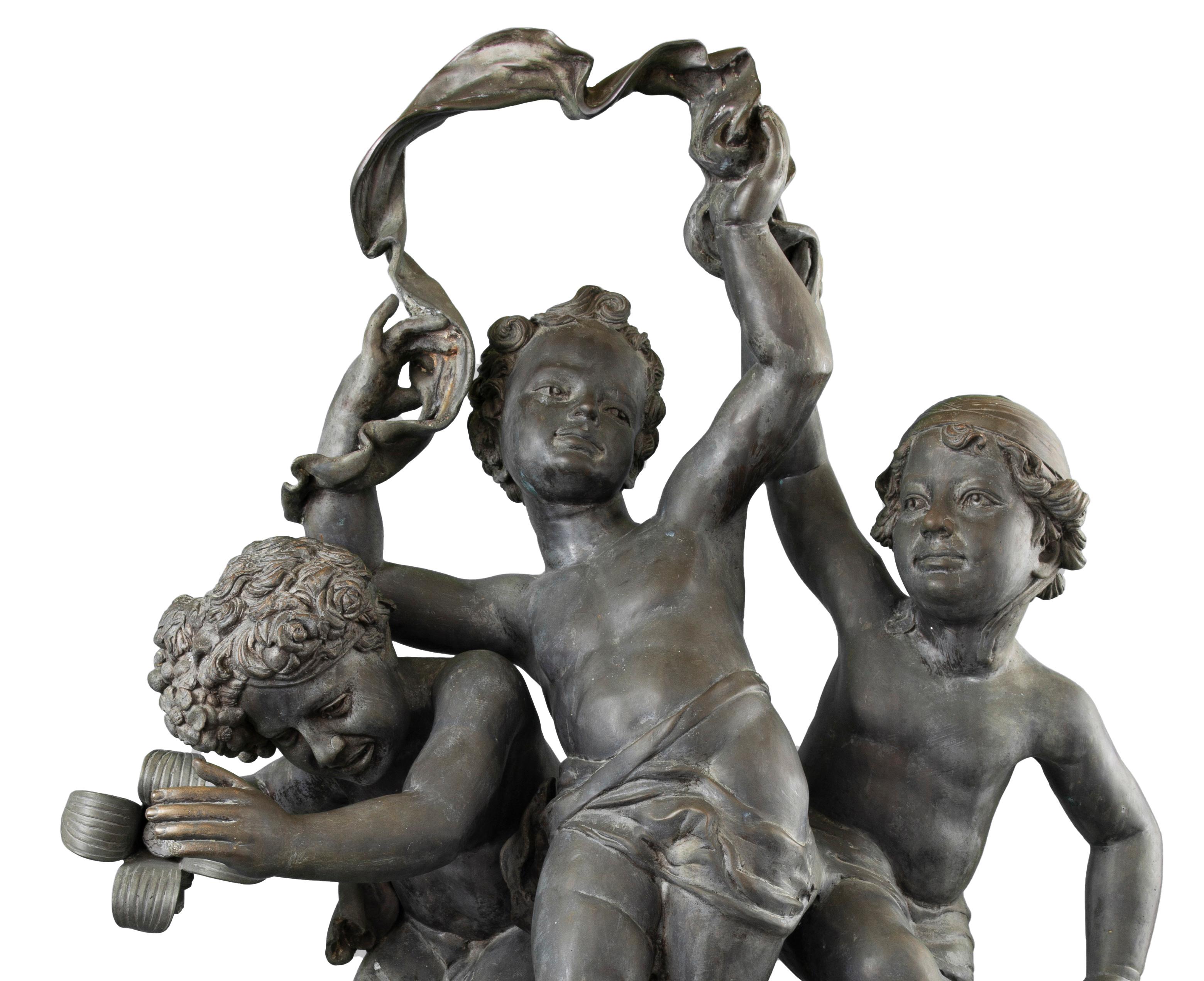 Cast Three Dancing Putti - after Charles Petre (1828-1907) For Sale