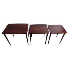 Three Danish Jørgen Aakjær Brazilian Rosewood Nesting in Tables Excellent Condi Three Danish Jørgen Aakjær Brazilian Rosewood Nesting in Tables Excellent Condi