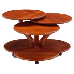 Three Danish mid century modern Niels Bach teak Model 53 mushroom nesting tables