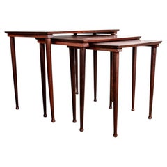 Three Danish nesting tables in rosewood by Mobelintersia 1960.